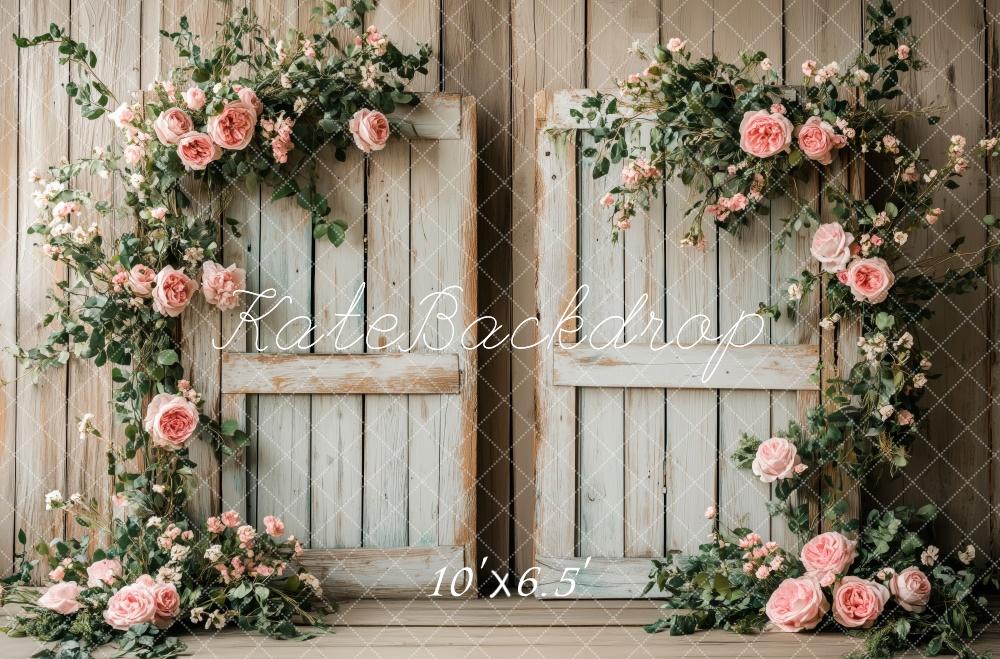 ⚡Blitzangebote #3-Kate Hochzeit Fenster Rosen Pastell Hintergrund Entworfen von Patty Roberts - Kate Backdrop.de