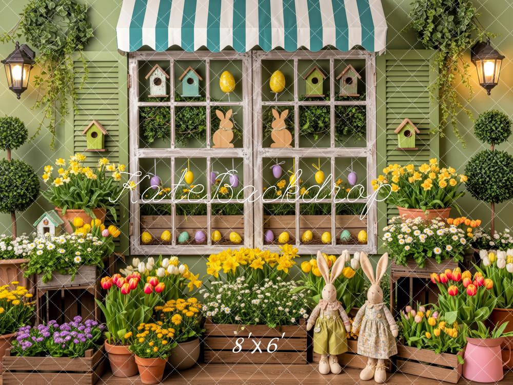 Kate Ostern Fenster Blumen Pastell Hintergrund Entworfen von Patty Roberts