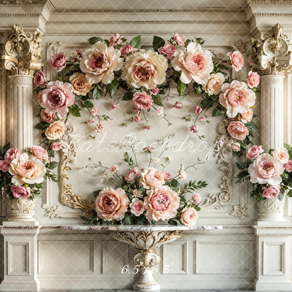 Kate Hochzeit Große Blumen Barock Hintergrund Entworfen von Emetselch - Kate Backdrop.de