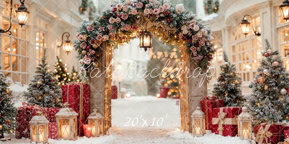 Kate Weihnachten Bogen Geschenke Schnee Hintergrund Entworfen von Emetselch - Kate Backdrop.de