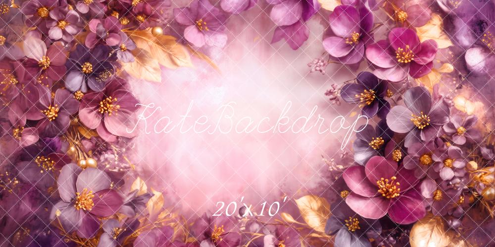 Kate Blume Kranz Lila Gold Hintergrund Entworfen von Emetselch