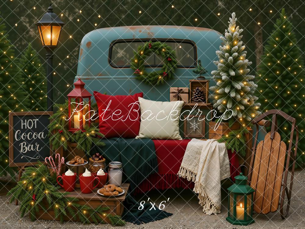 Kate Weihnachten Vintage Auto Tannenbaum Hintergrund Entworfen von Mini MakeBelieve - Kate Backdrop.de