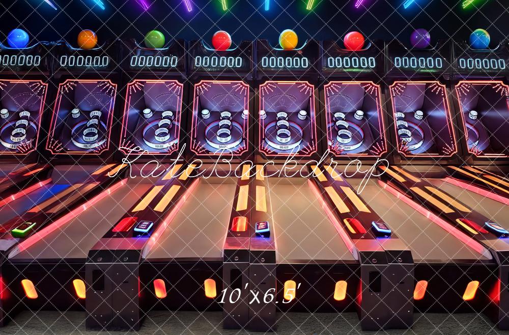 Kate Kirmes Skee Ball Neon Hintergrund Entworfen von Mini MakeBelieve - Kate Backdrop.de