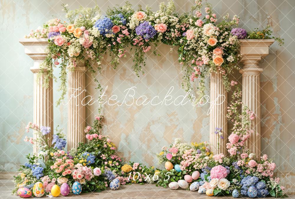 Kate Ostern Blumen Eier Säulen Fleece Hintergrund Entworfen von Emetselch
