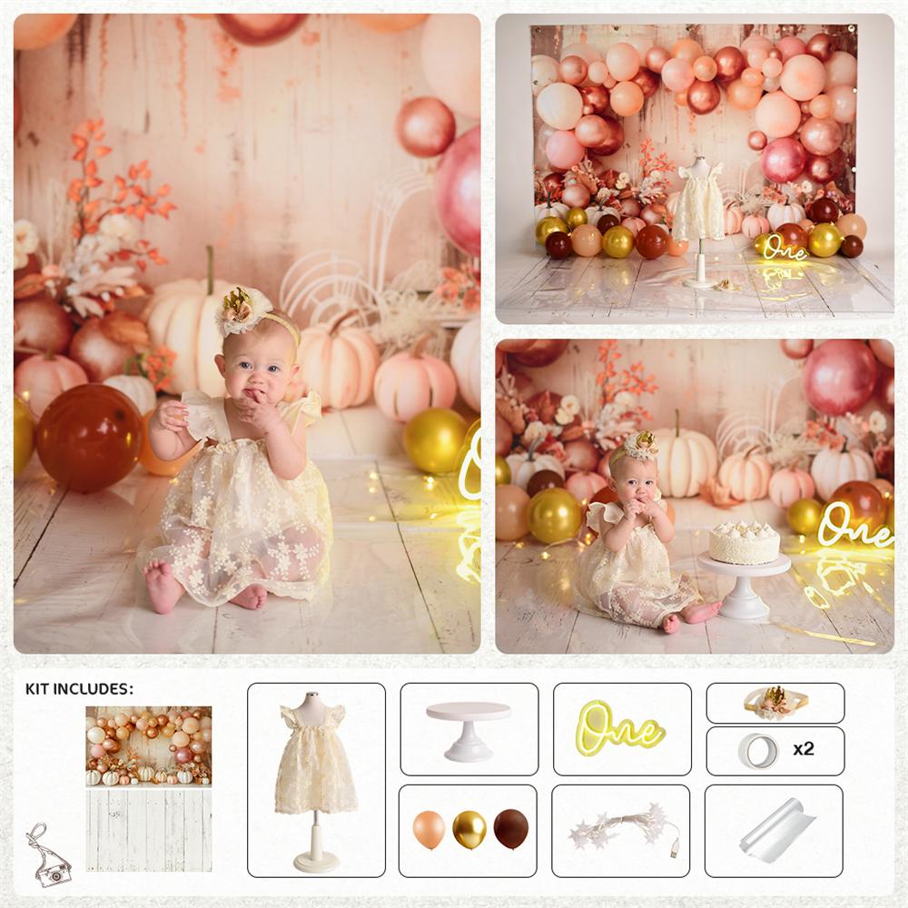 Kate Boho Kürbisse Cake Smash Foto Kit - Kate Backdrop.de