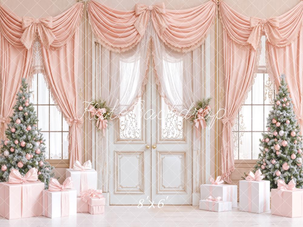 Kate Weihnachten Geschenke Bäume Rosa Hintergrund Entworfen von Emetselch - Kate Backdrop.de