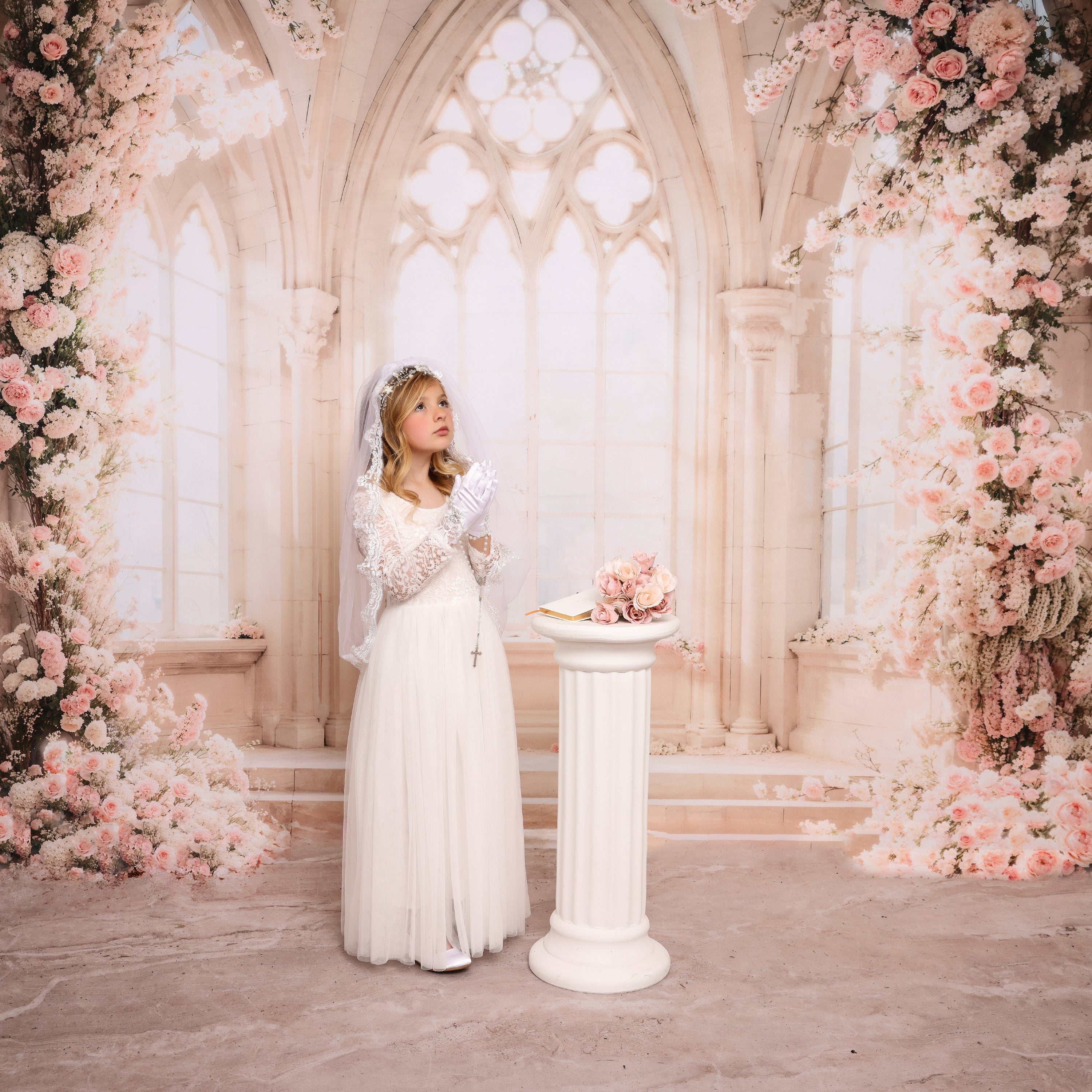 Kate Frühling Weiße Blumen Fenster Zimmer Hintergrund Entworfen von Emetselch - Kate Backdrop.de