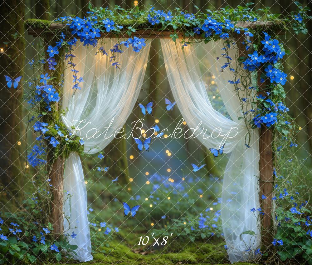 Kate Fairy Blumen Bogen Wald Fleece Hintergrund Entworfen von Chain - Kate Backdrop.de
