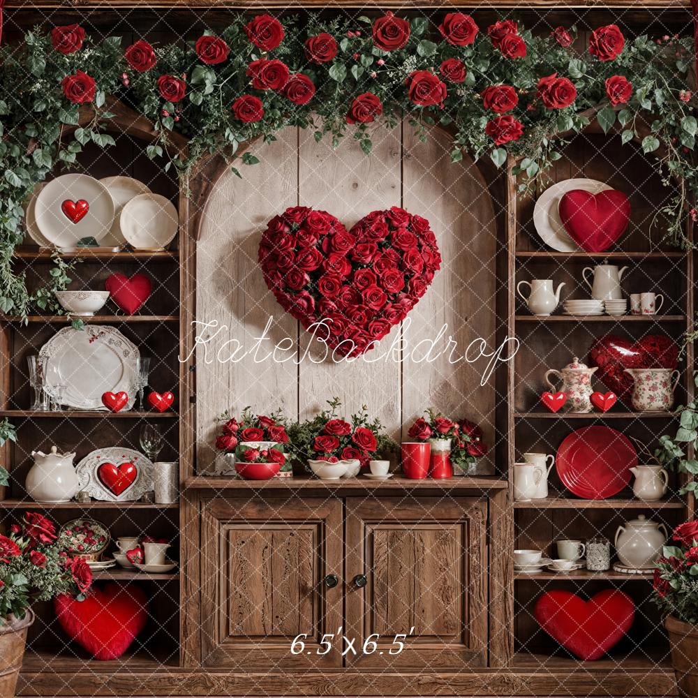 Kate Valentinstag Herz Rosen Vintage Hintergrund Entworfen von Emetselch