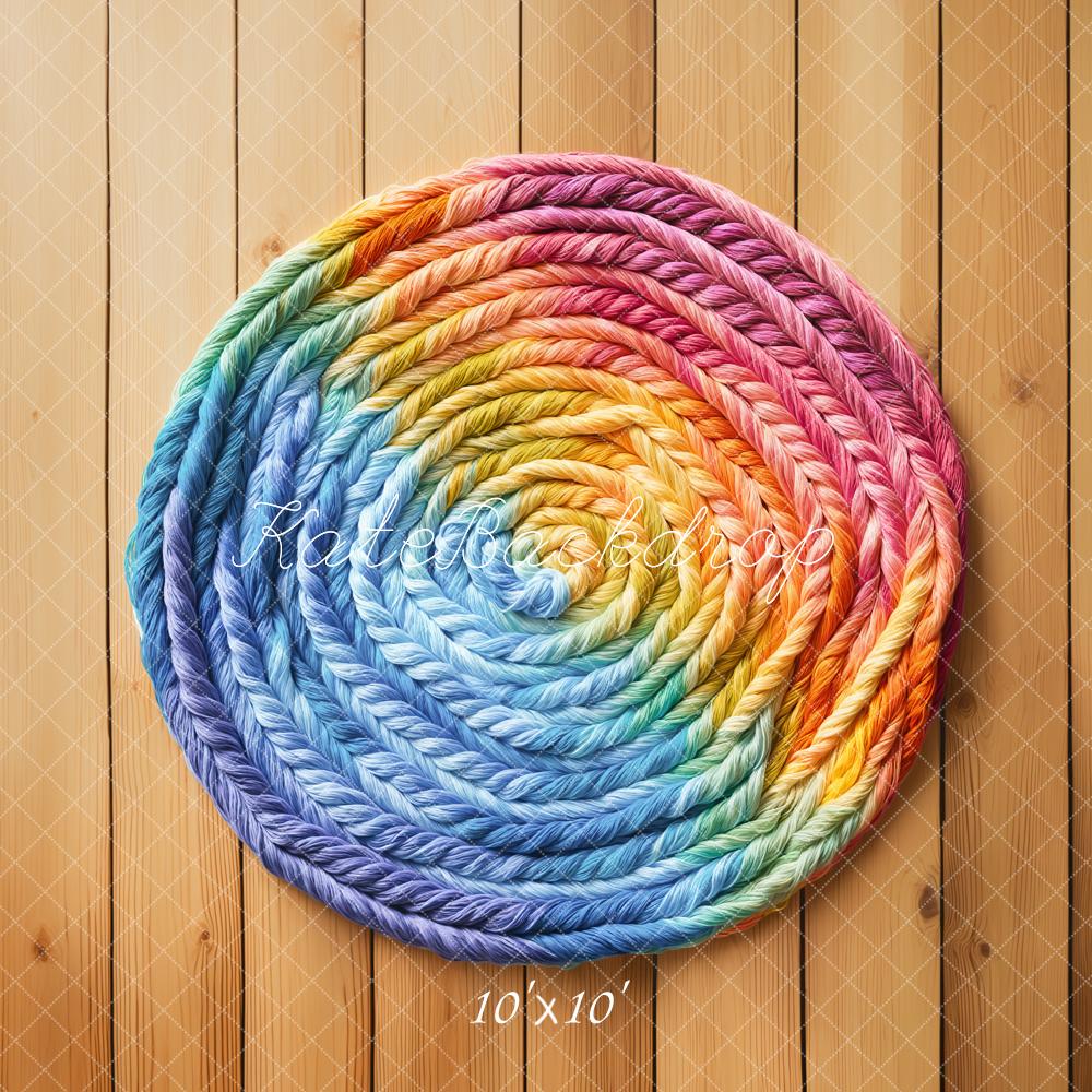 Kate Regenbogen Seil Rund Holz Hintergrund Entworfen von Emetselch