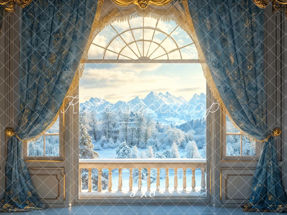 Kate Winter Palast Fenster Balkon Blau Hintergrund Entworfen von Emetselch