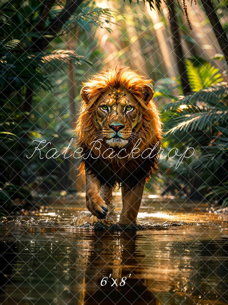 Kate Dschungel Löwe Wasser Sonnenstrahlen Hintergrund Entworfen von Chain