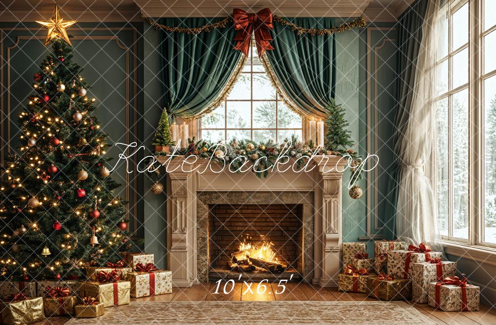 Kate Weihnachten Baum Kamin Geschenke Hintergrund Entworfen von Emetselch