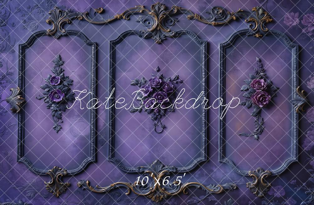 Kate Vintage Rahmen Blumen Lila Hintergrund Entworfen von Chain - Kate Backdrop.de