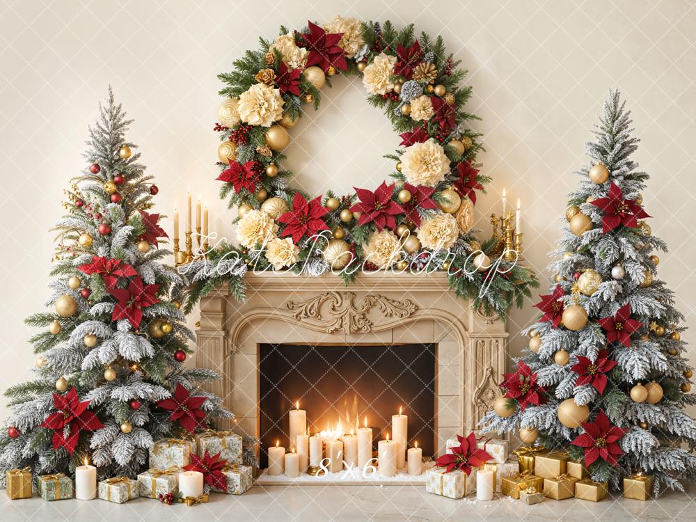 Kate Weihnachten Weihnachtsbaum Kamin Kranz Hintergrund Entworfen von Emetselch - Kate Backdrop.de