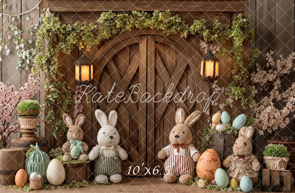 Kate Ostern Hasen Eier Holz Vintage Fleece Hintergrund Entworfen von Emetselch - Kate Backdrop.de