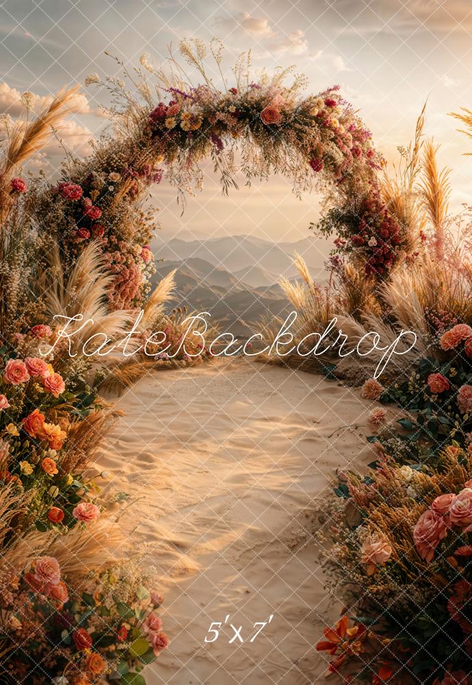 Kate Herbst Hochzeit Blumen Bogen Boho Hintergrund Entworfen von Emetselch