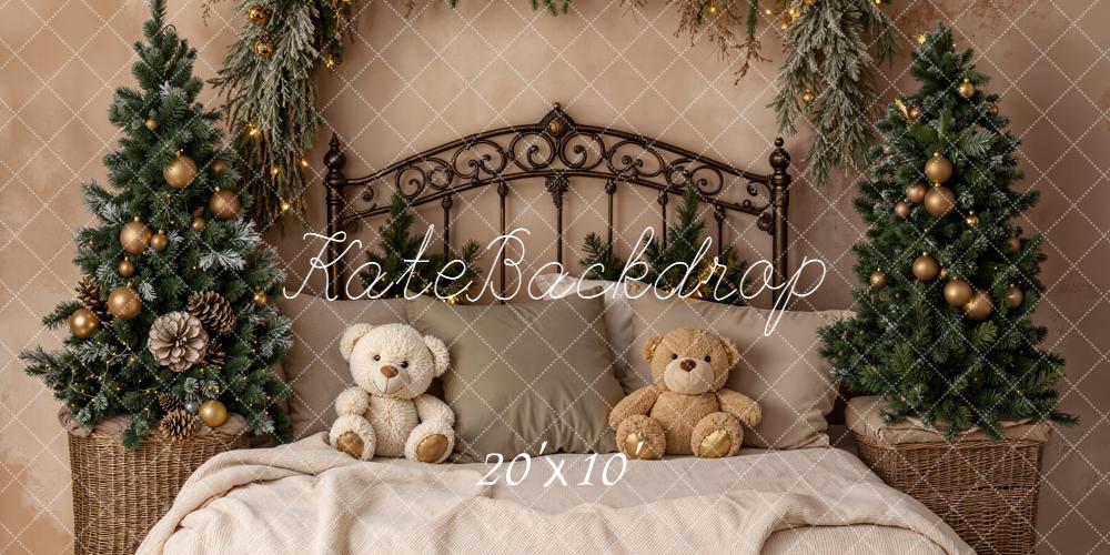 Kate Weihnachten Tannen Bett Kranz Hintergrund Entworfen von Emetselch - Kate Backdrop.de