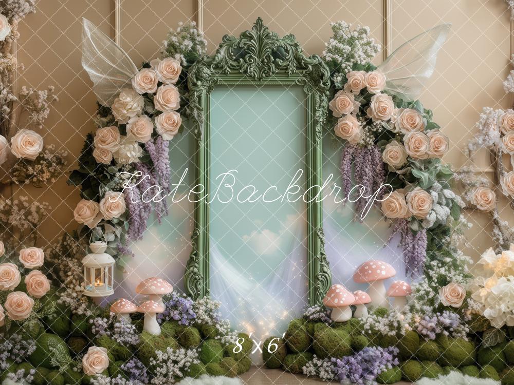 Kate Feenwald Blumen Rahmen Pastell Hintergrund Entworfen von Mini MakeBelieve - Kate Backdrop.de