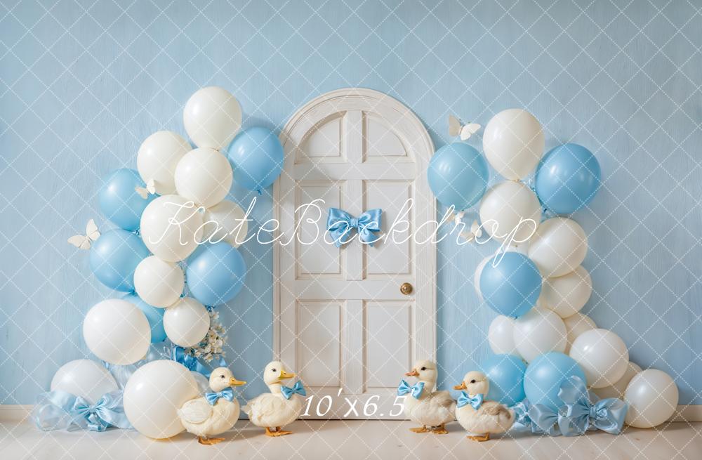 Kate Kinder Geburtstag Enten Ballons Blau Hintergrund Entworfen von Emetselch