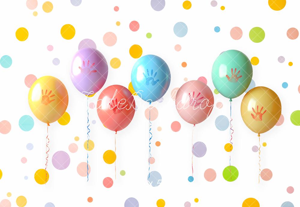 Kate Kinder Luftballons Bunt Hintergrund Entworfen von Emetselch - Kate Backdrop.de