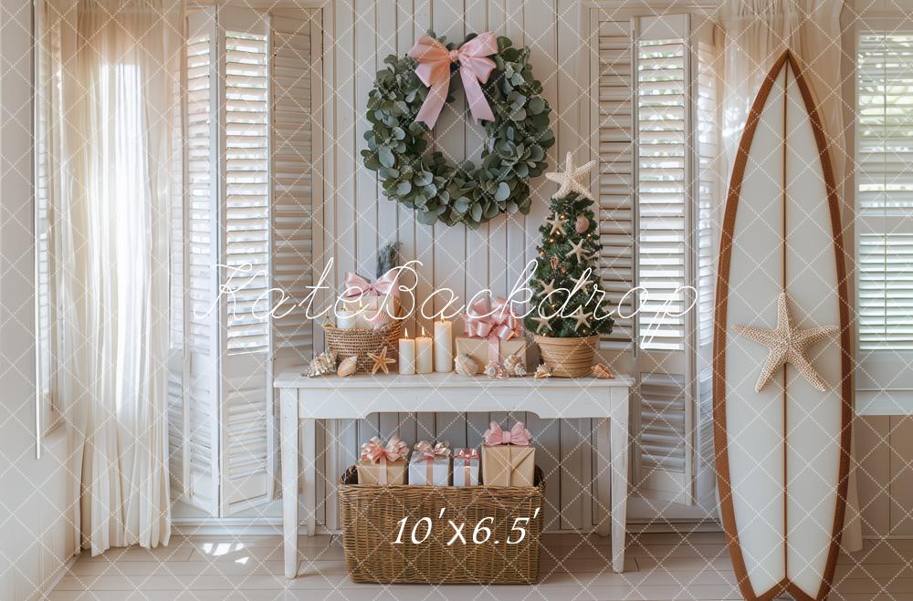 Kate Weihnachten Küste Geschenk Surfbretter Hintergrund Entworfen von Mini MakeBelieve - Kate Backdrop.de