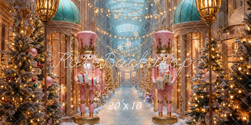 Kate Weihnachten Nussknacker Winterlich Pink Hintergrund Entworfen von Emetselch - Kate Backdrop.de