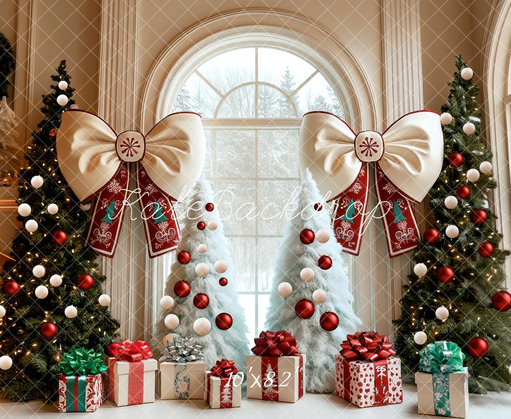 Kate Weihnachten Weihnachtsbaum Geschenk Schleifen Hintergrund Entworfen von Mini MakeBelieve - Kate Backdrop.de