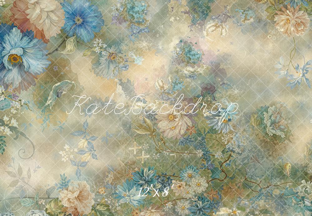 Kate Vintage Blumenmuster Pastell Fleece Hintergrund Entworfen von Emetselch - Kate Backdrop.de