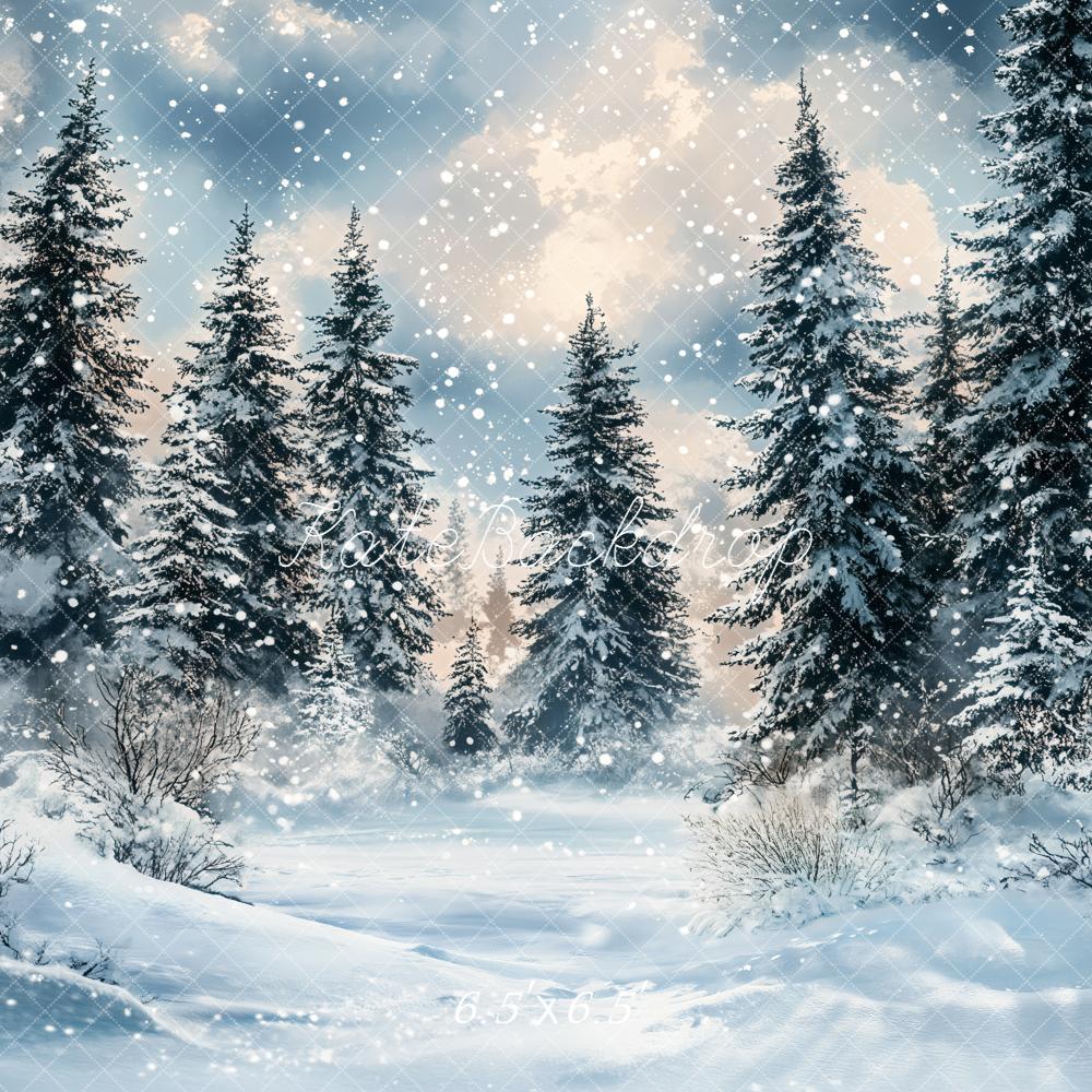 Kate Winter Tannen Schnee Landschaft Hintergrund Entworfen von Emetselch