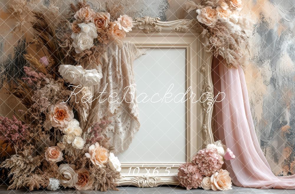 Kate Boho Blumen Rahmen Pastell Hintergrund Entworfen von Mini MakeBelieve - Kate Backdrop.de