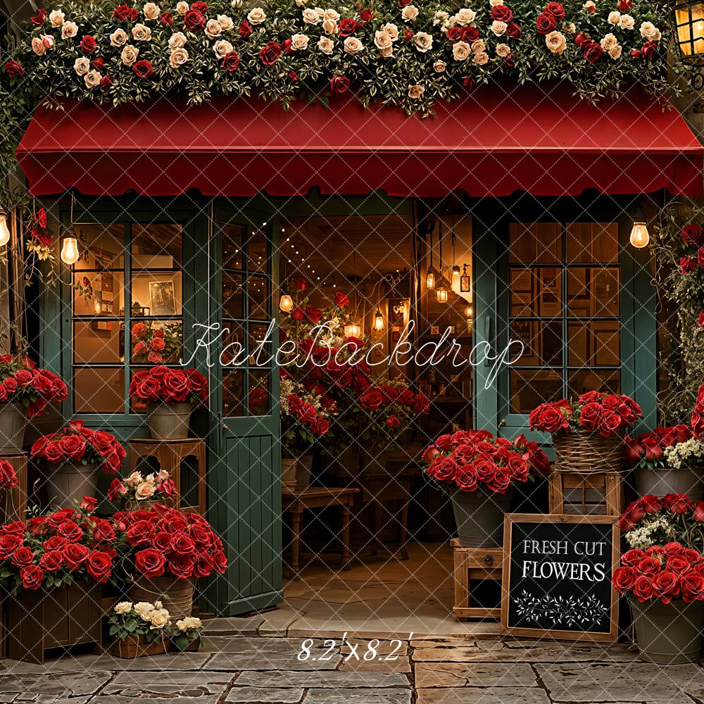 ⚡Blitzangebote #1-Kate Blumenladen Rote Rosen Romantik Hintergrund Entworfen von Emetselch - Kate Backdrop.de