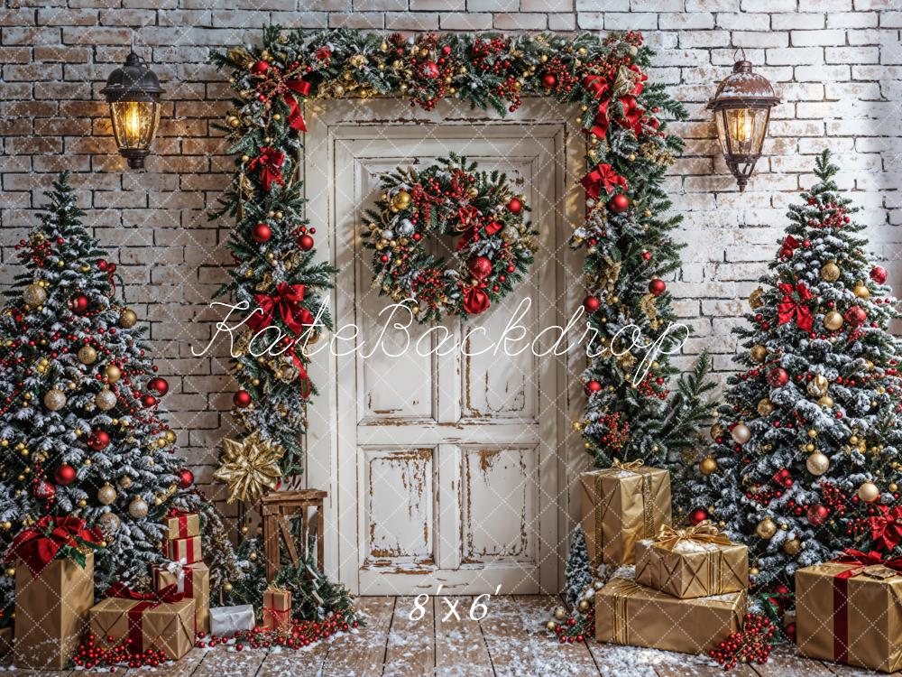 Kate Weihnachten Tür Weihnachtsbäume Vintage Hintergrund Entworfen von Emetselch - Kate Backdrop.de