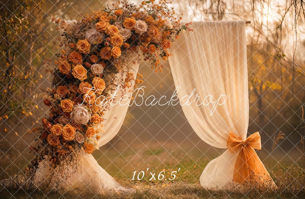 Kate Herbst Hochzeit Blumen Vorhang Hintergrund Entworfen von Emetselch - Kate Backdrop.de