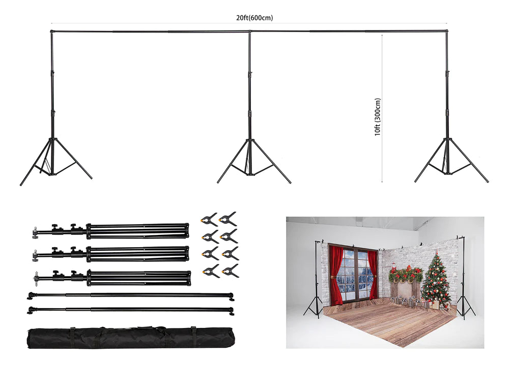 Kate 6x3m Rahmenständer für Raumset (einschließlich 8 Clips + eine Tragetasche) - Kate Backdrop.de