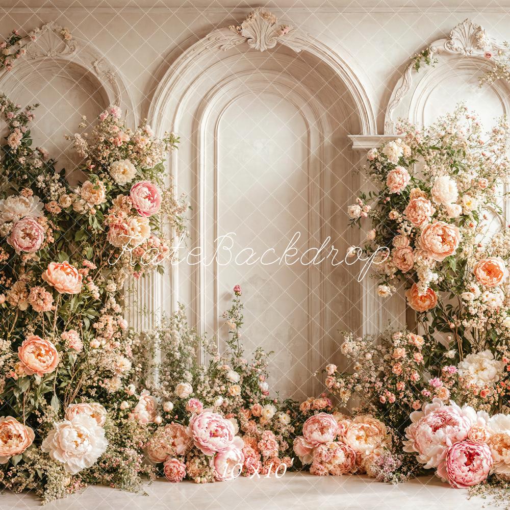 Kate Blumenbogen Pfingstrosen Romantik Hintergrund Entworfen von Emetselch - Kate Backdrop.de