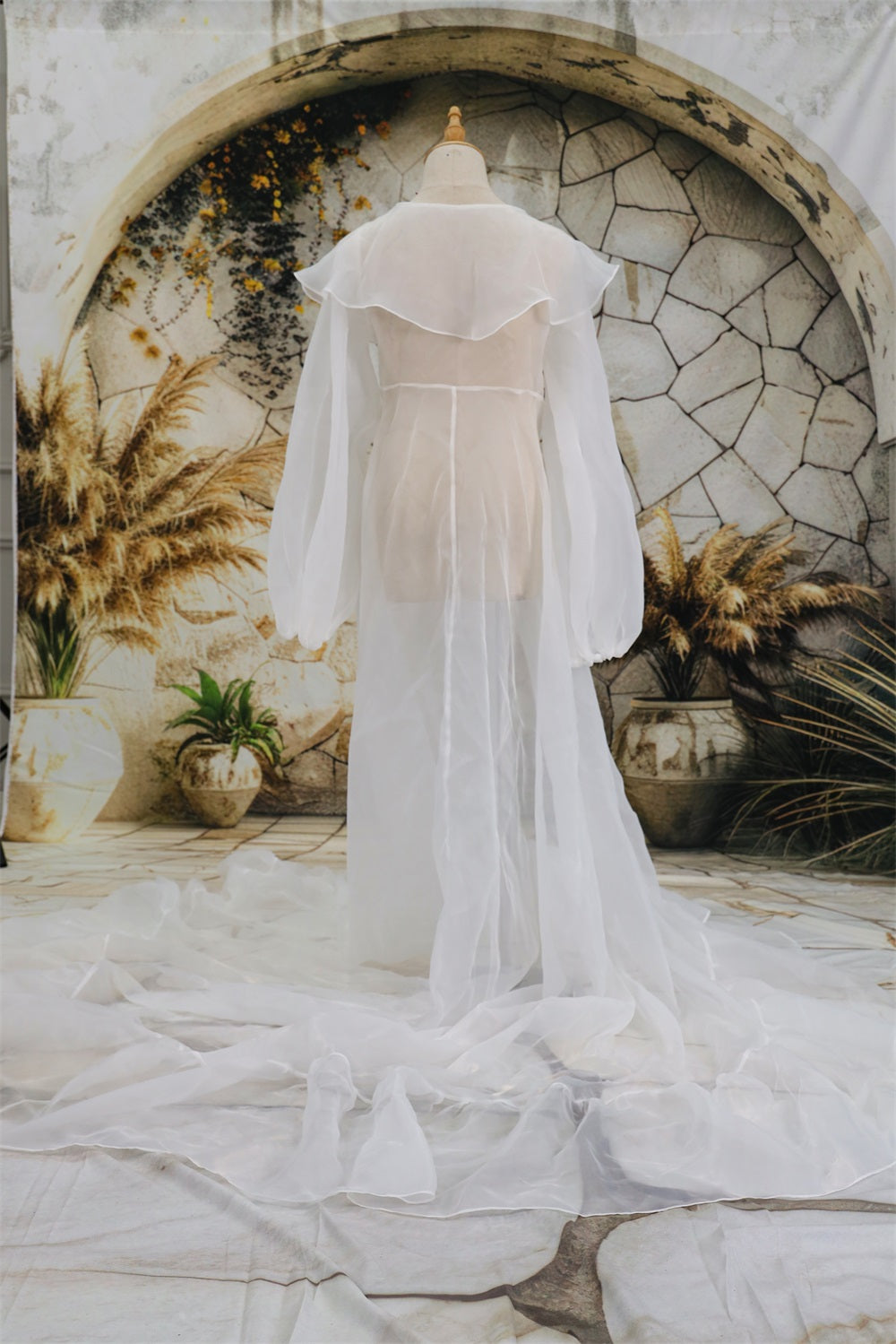 Kate Eugenia Ruffled Trailing Multi Color Maternity Photoshoot Dress - Kate Backdrop.de