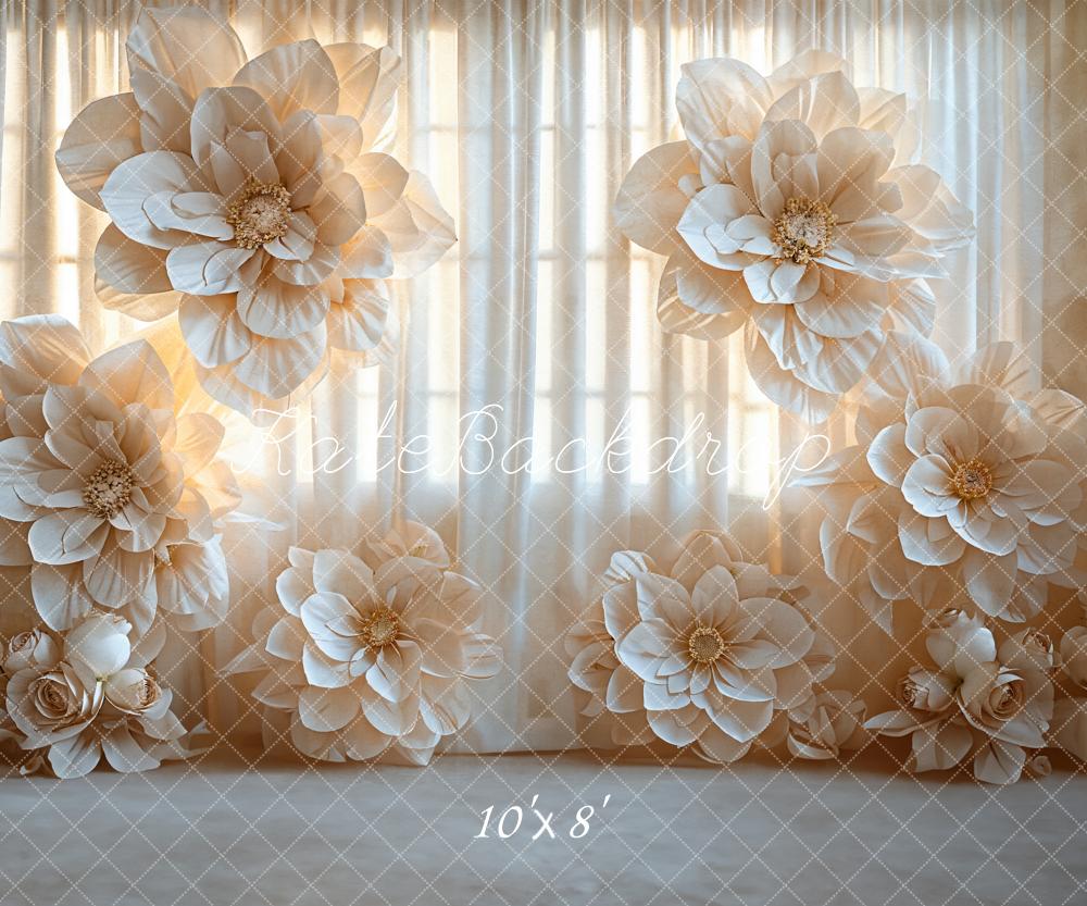 Kate Hochzeit Große Blumen Creme Hintergrund Entworfen von Emetselch - Kate Backdrop.de