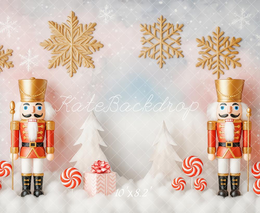 Kate Weihnachten Nussknacker Schneeflocken Zuckerwald Hintergrund Entworfen von Patty Roberts - Kate Backdrop.de