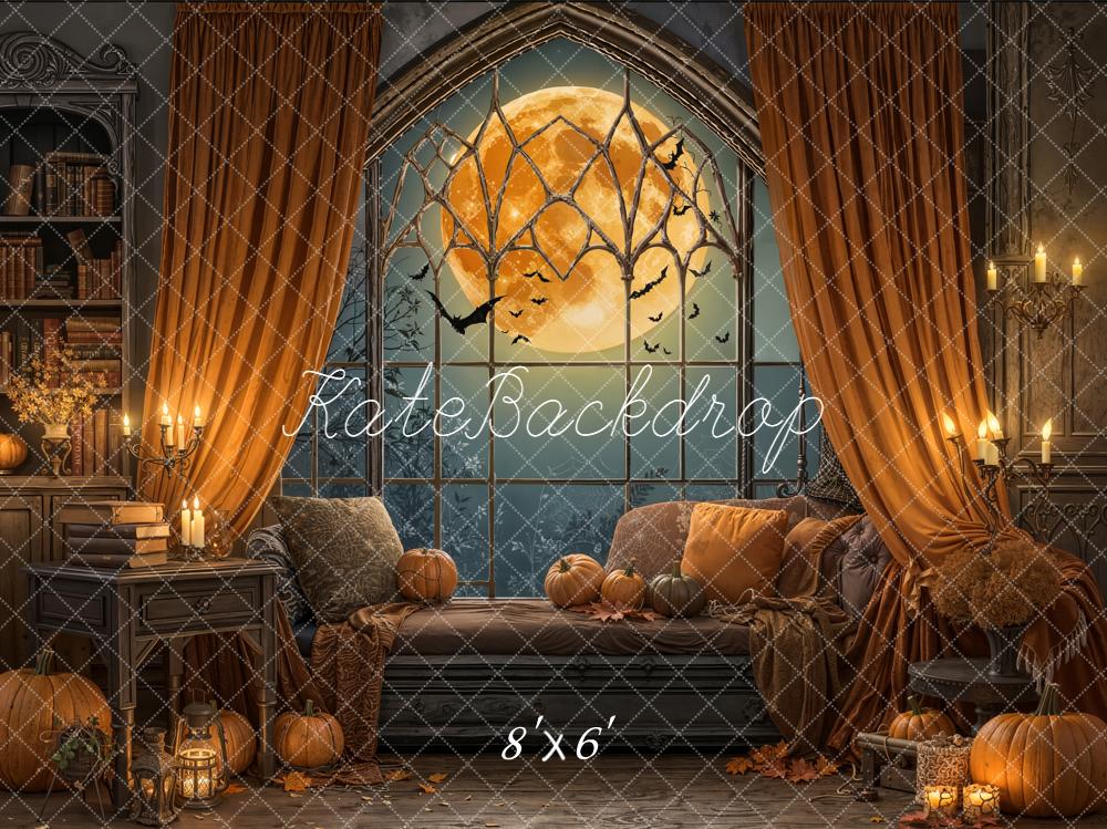 Kate Halloween Kürbisse Mond Vintage Hintergrund Entworfen von Emetselch - Kate Backdrop.de