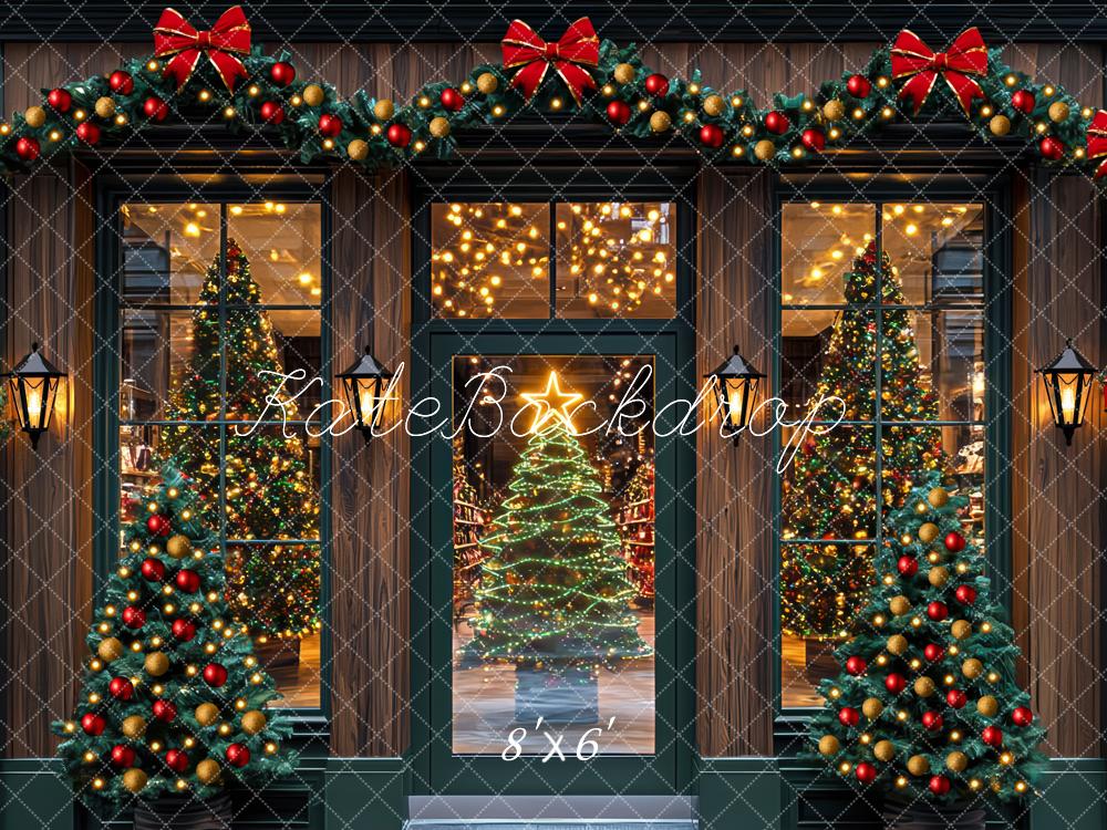 Kate Weihnachten Girlande Weihnachtsbaum Lichter Hintergrund Entworfen von Mini MakeBelieve - Kate Backdrop.de