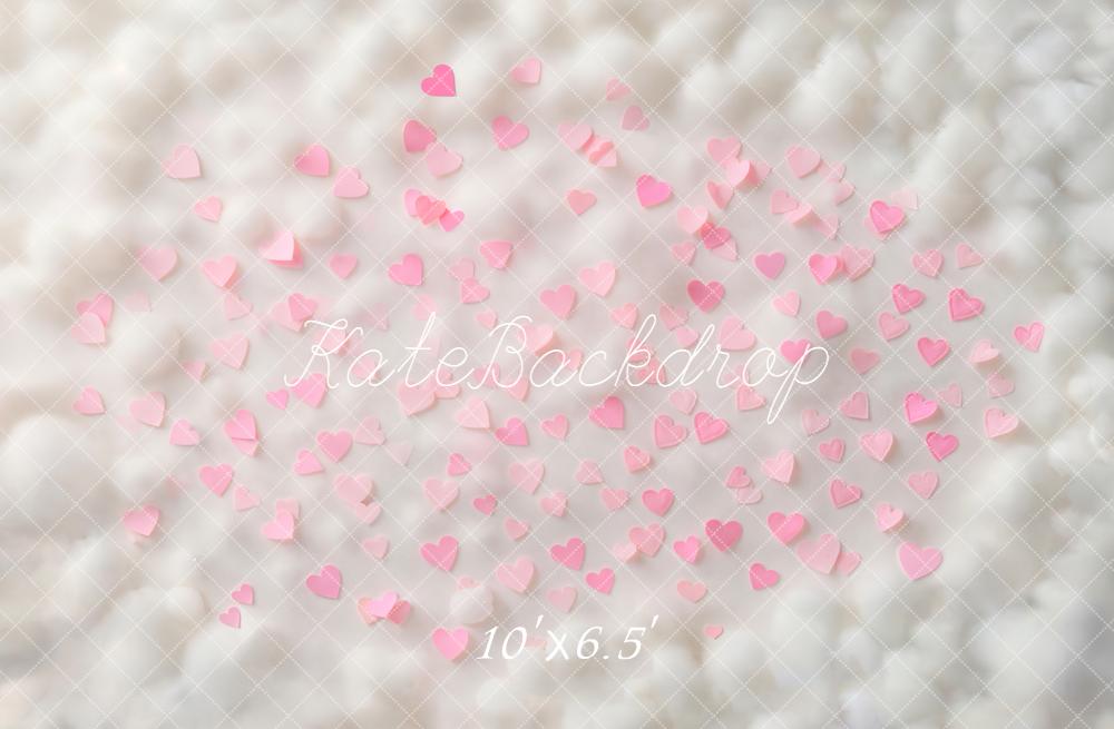Kate Valentinstag Rosa Herzen Pastell Hintergrund Entworfen von Kate Image