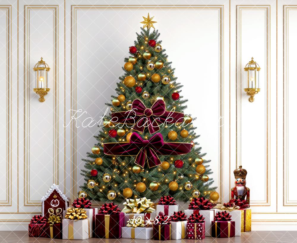 Kate Weihnachten Weihnachtsbaum Geschenke Elegant Hintergrund Entworfen von Mini MakeBelieve - Kate Backdrop.de