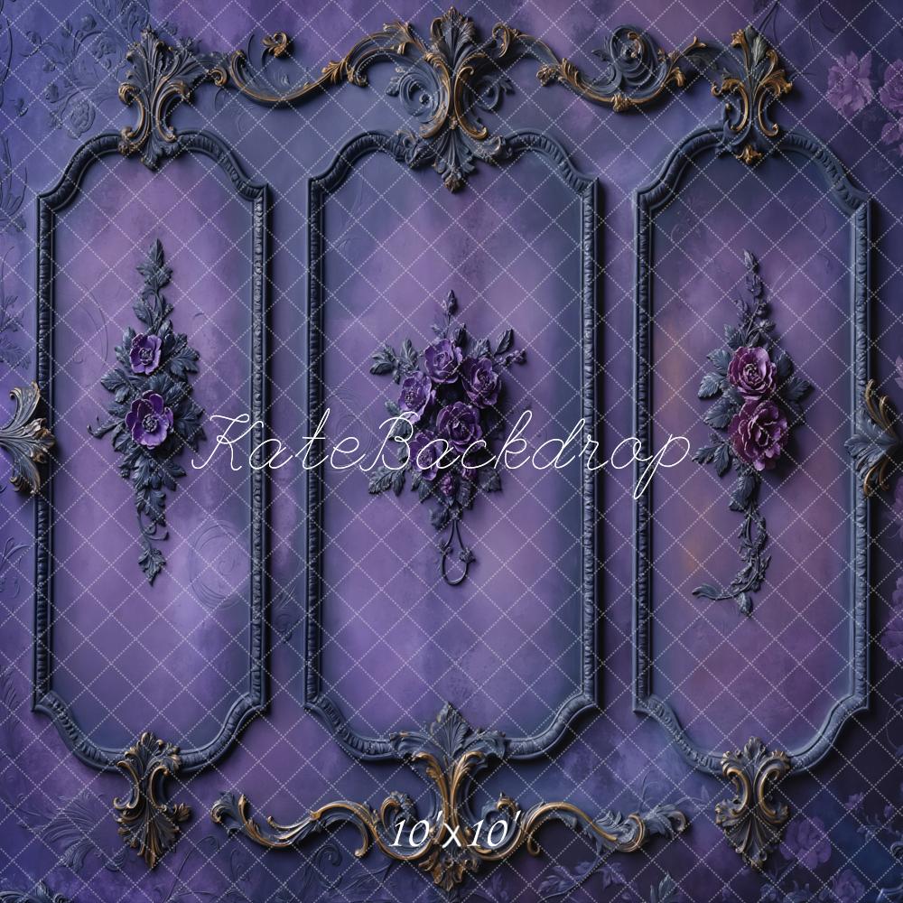 Kate Vintage Rahmen Blumen Lila Hintergrund Entworfen von Chain - Kate Backdrop.de