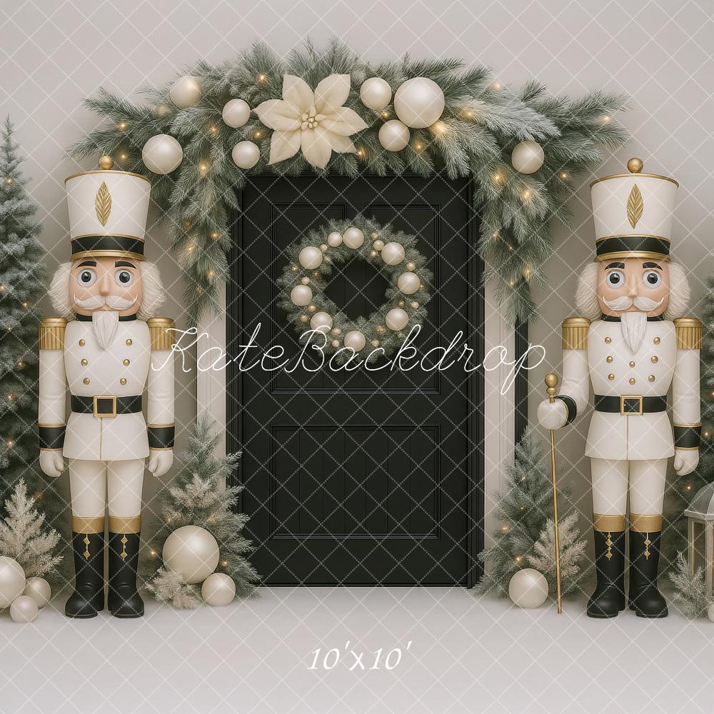 Kate Weihnachten Nussknacker Tannen Elegant Hintergrund Entworfen von Ashley Paul - Kate Backdrop.de