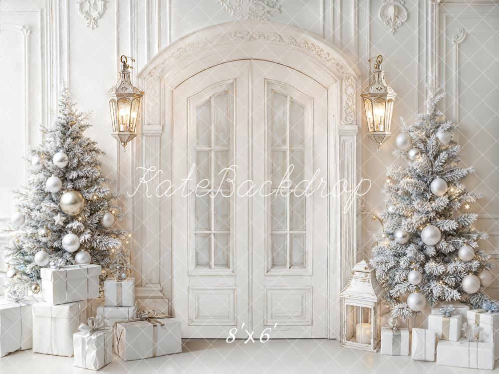 Kate Weihnachten Tür Weihnachtsbäume Weiß Hintergrund Entworfen von Emetselch - Kate Backdrop.de