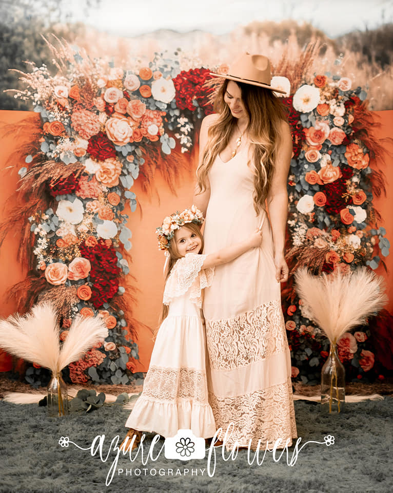 Kate Gemalt Boho Freigeist draußen Floral Hintergrund von Mini MakeBelieve - Kate Backdrop.de