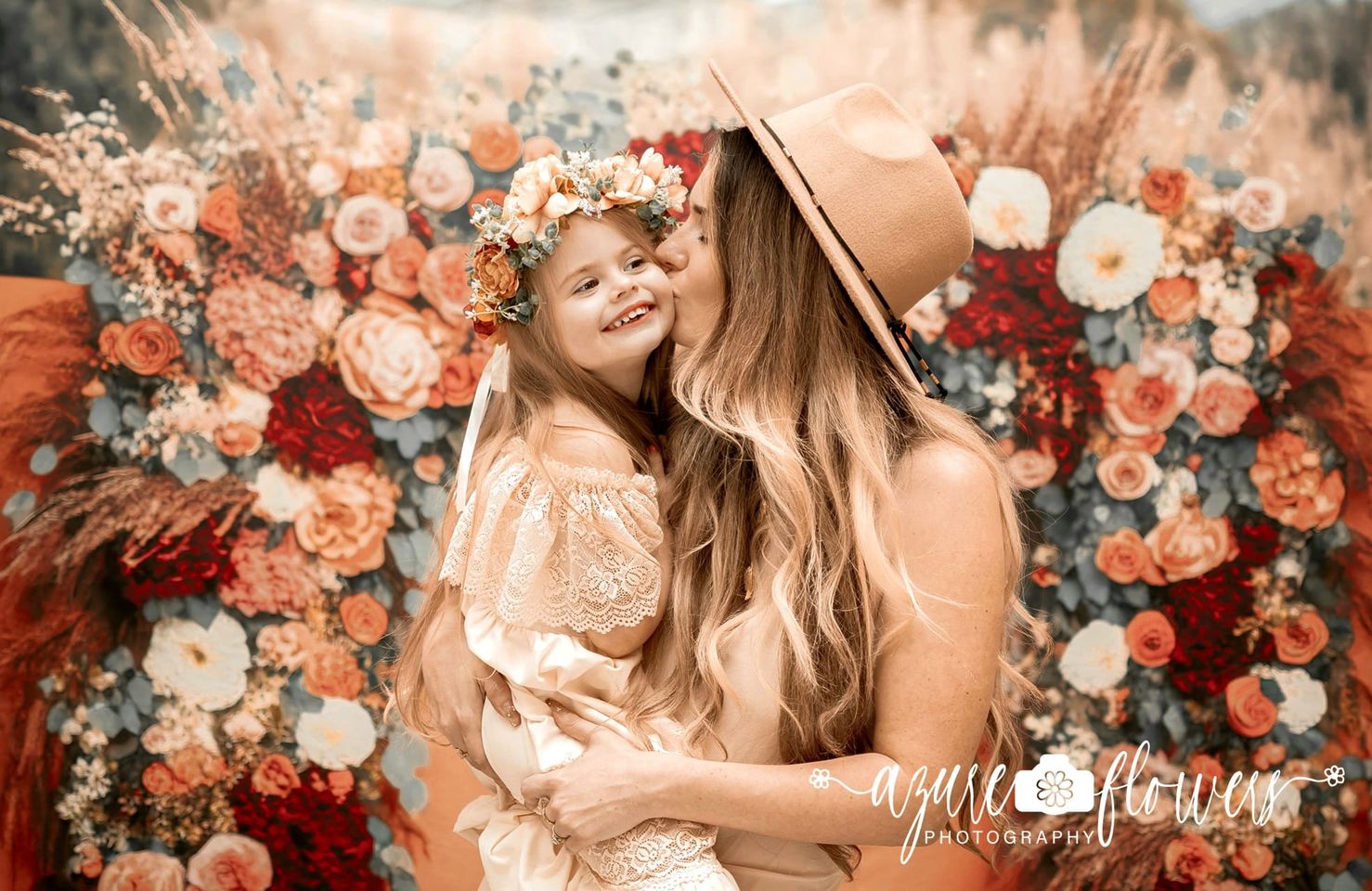 Kate Gemalt Boho Freigeist draußen Floral Hintergrund von Mini MakeBelieve - Kate Backdrop.de