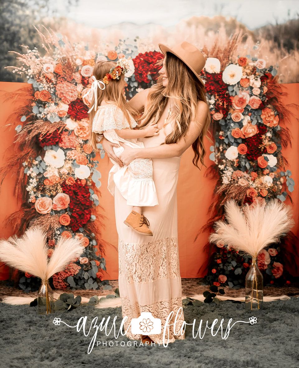 Kate Gemalt Boho Freigeist draußen Floral Hintergrund von Mini MakeBelieve - Kate Backdrop.de