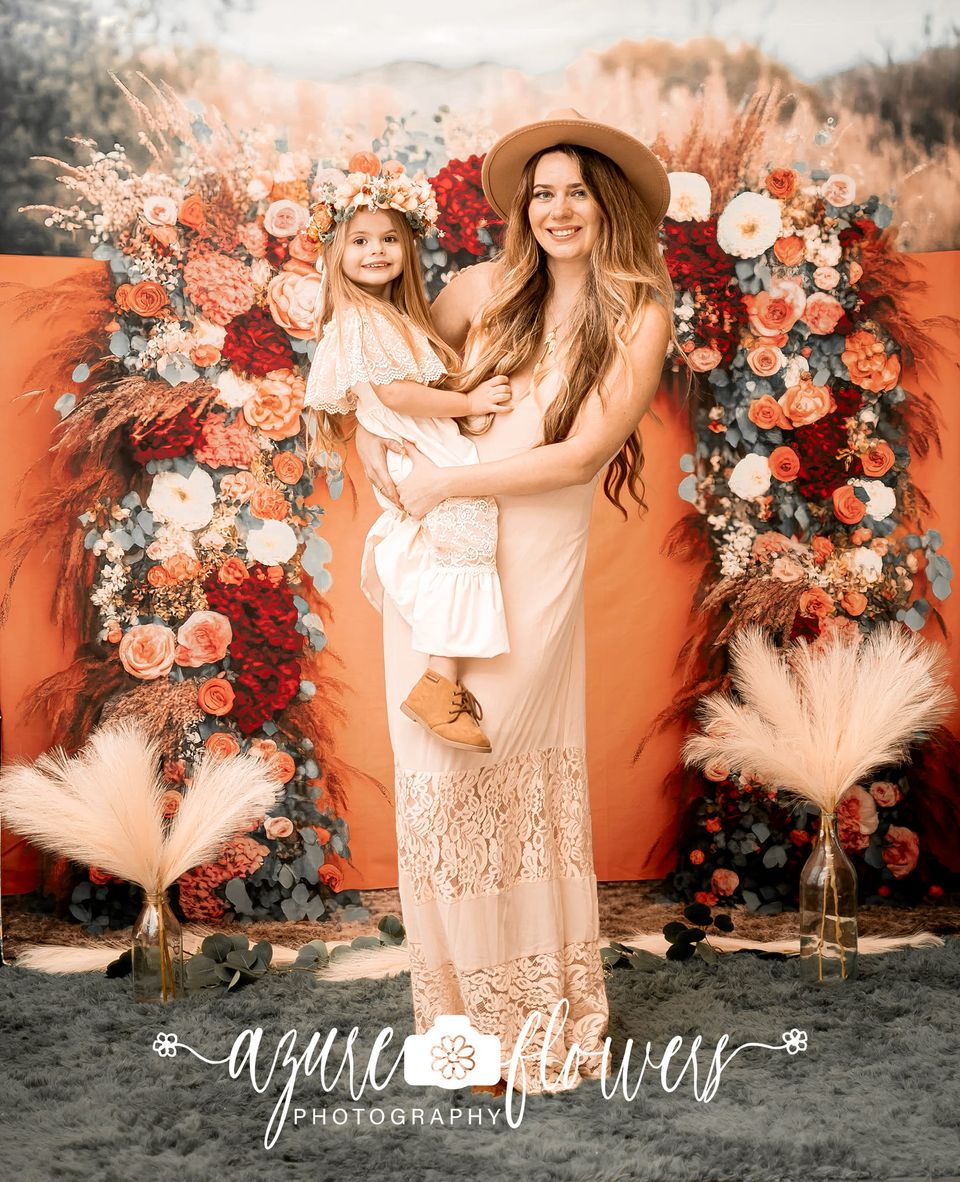 Kate Gemalt Boho Freigeist draußen Floral Hintergrund von Mini MakeBelieve - Kate Backdrop.de